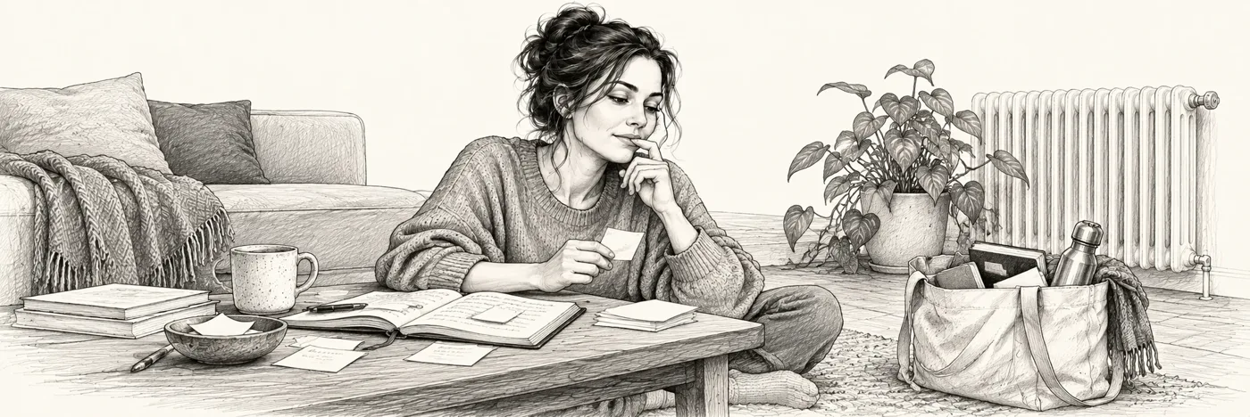 La lista de cosas que no iba a contar — ilustración en grafito